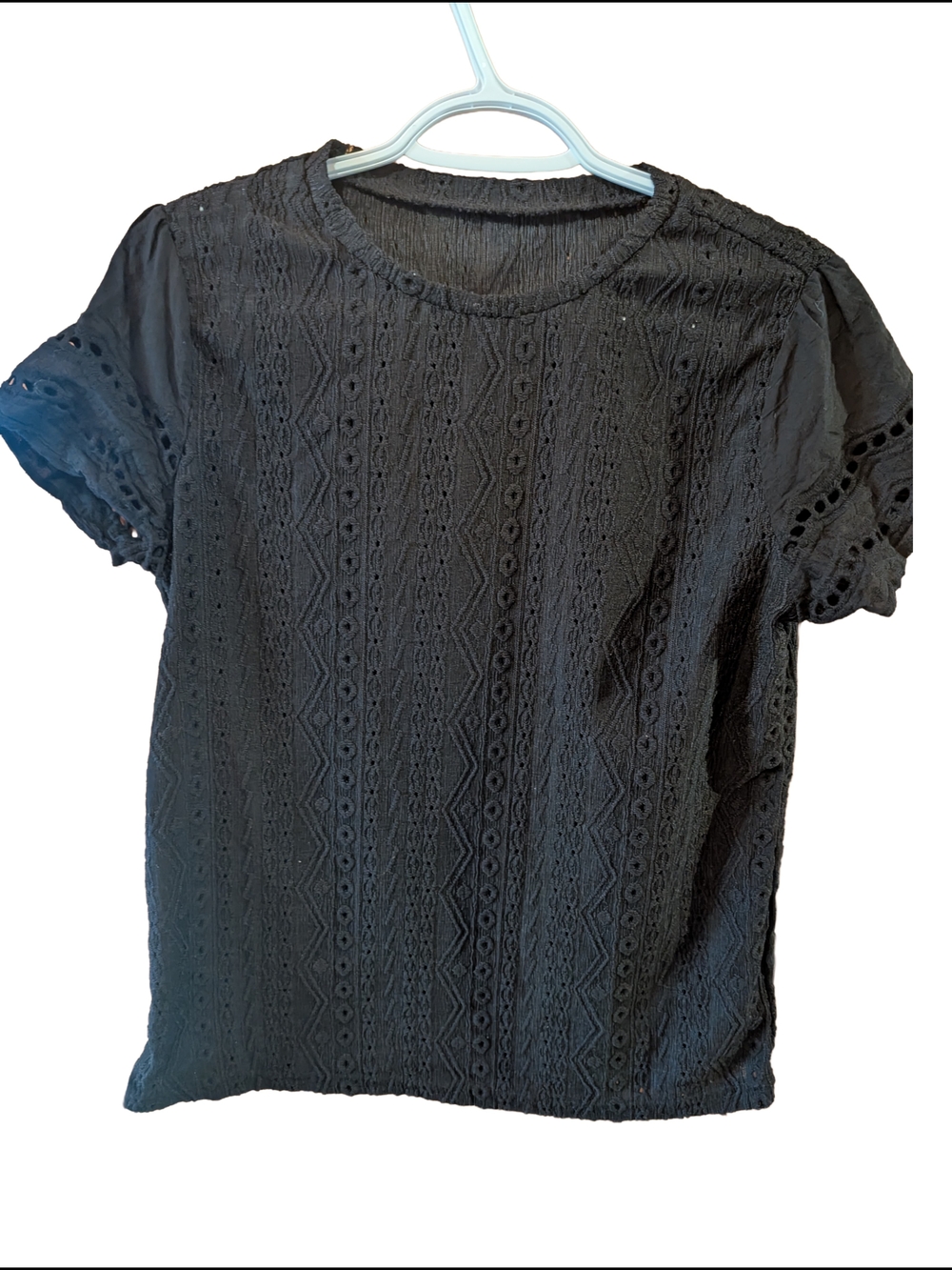 Classic Black Lace Eyelet Women's Top